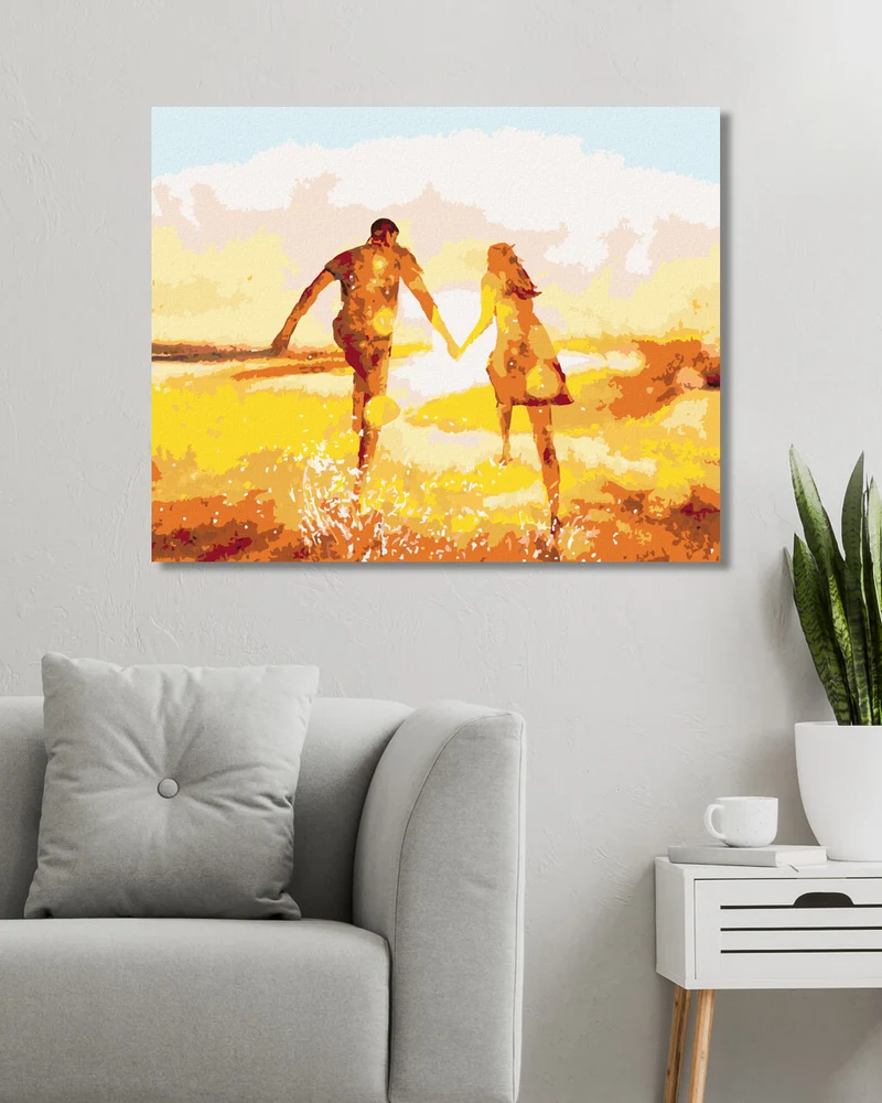 Diamond painting - EIN PÄRCHEN, DAS GEGEN DIE SONNE LÄUFT