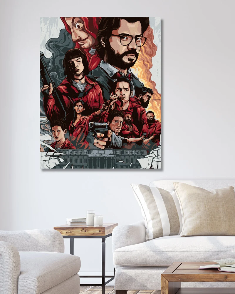 Diamond painting - PAPIERHAUS ZUSAMMENSETZUNG DER FIGUREN (La casa de papel)