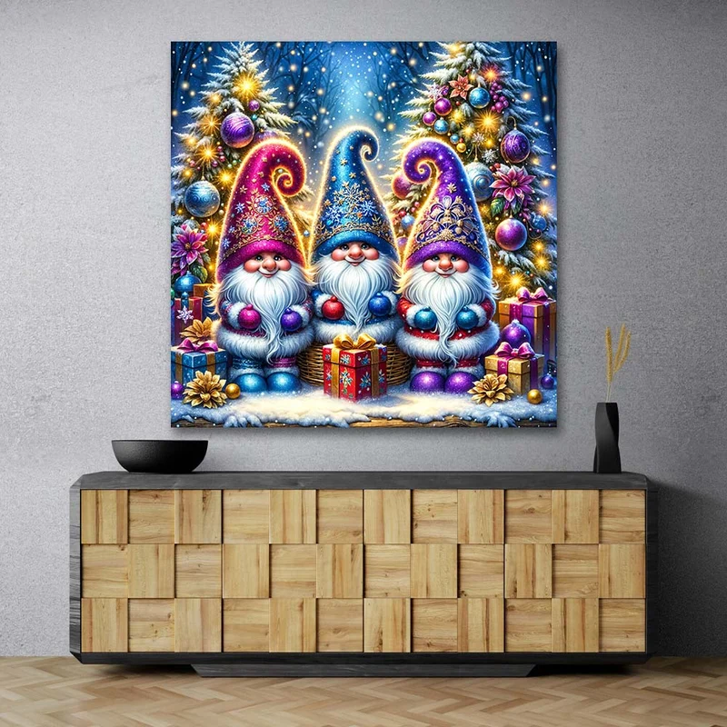 5D Diamond Painting – Weihnachtswichtel im Zauberwald