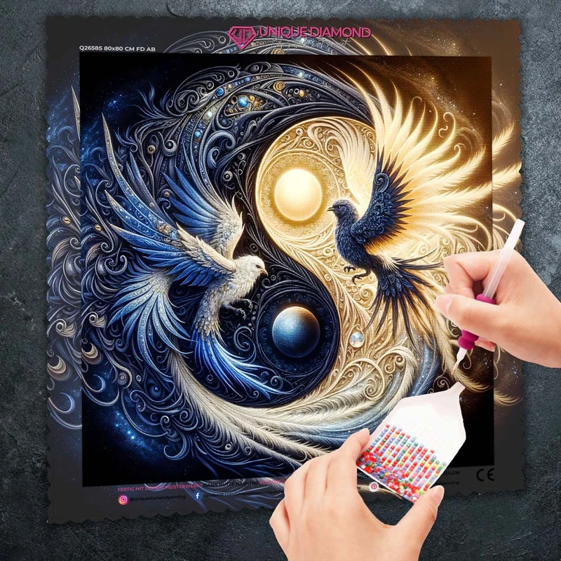 5D Diamond Painting – Yin und Yang Phönix-Vögel