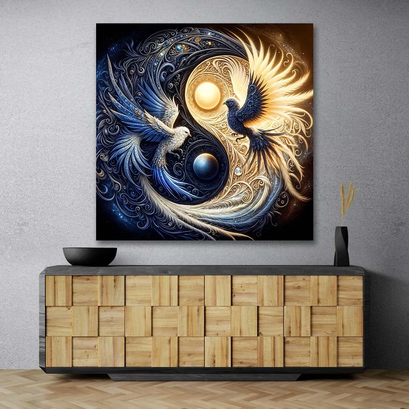5D Diamond Painting – Yin und Yang Phönix-Vögel