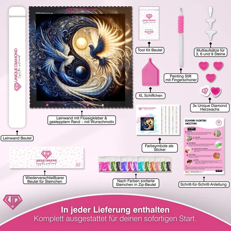 5D Diamond Painting – Yin und Yang Phönix-Vögel