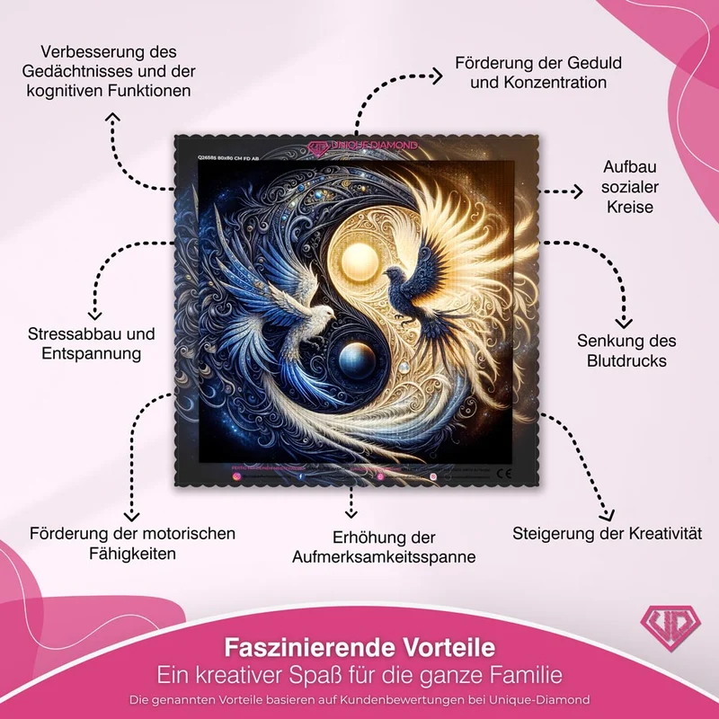5D Diamond Painting – Yin und Yang Phönix-Vögel