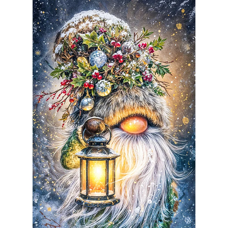 5D Diamond Painting – Winterwichtel mit Laterne