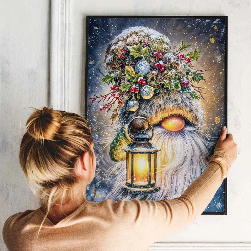 5D Diamond Painting – Winterwichtel mit Laterne