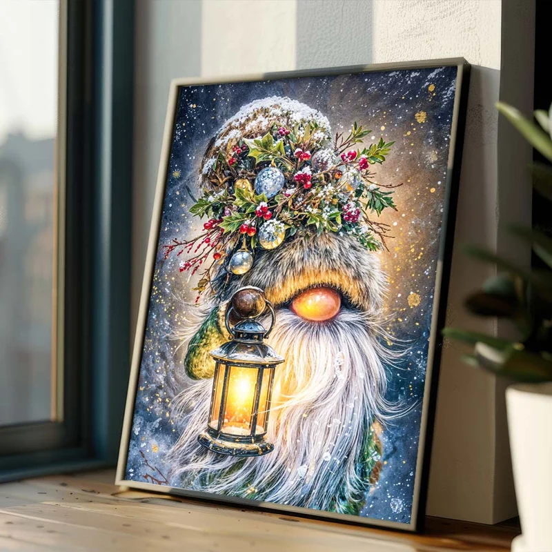 5D Diamond Painting – Winterwichtel mit Laterne