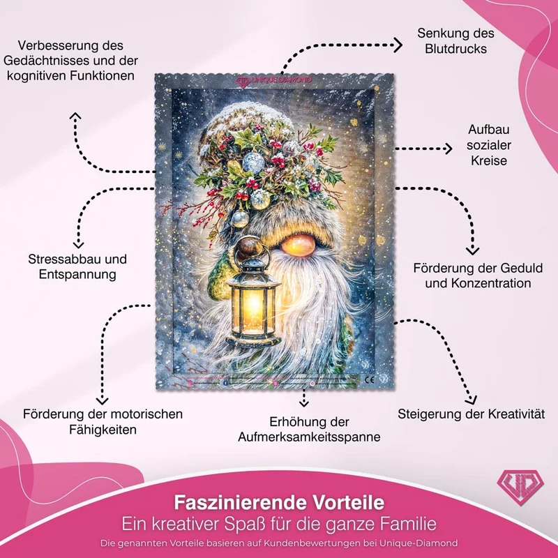5D Diamond Painting – Winterwichtel mit Laterne