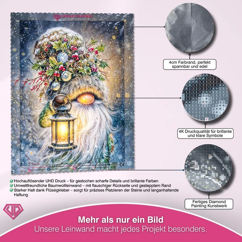 5D Diamond Painting – Winterwichtel mit Laterne