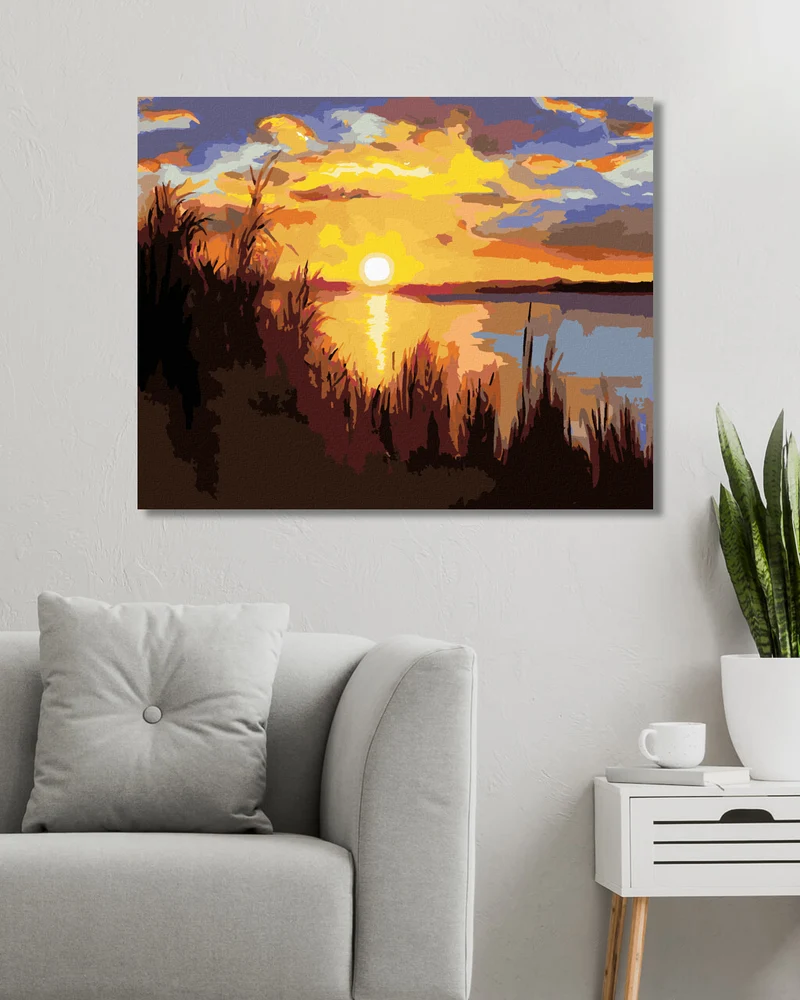 Diamond painting - SONNENUNTERGANG AM SEE (D. RUSTY RUST)