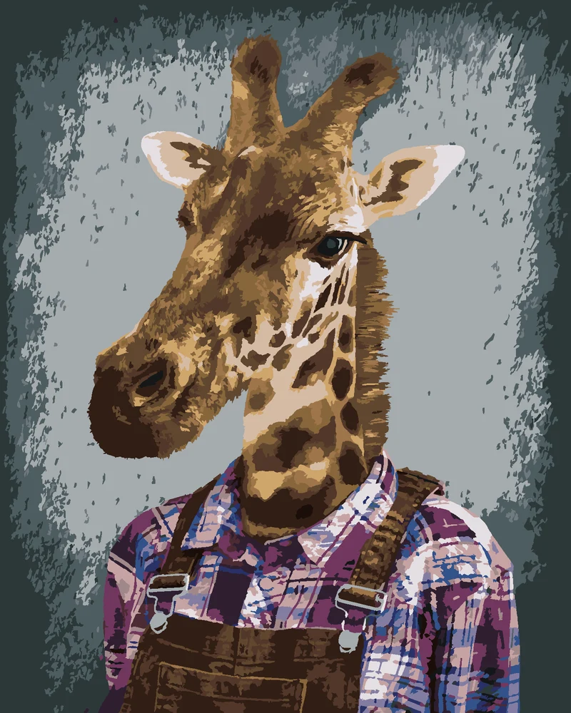 Diamond painting - GIRAFFE IM HEMD