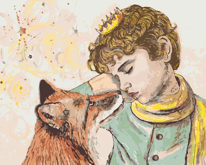 Diamond painting - VERTRÄUMTER KLEINER PRINZ UND FUCHS
