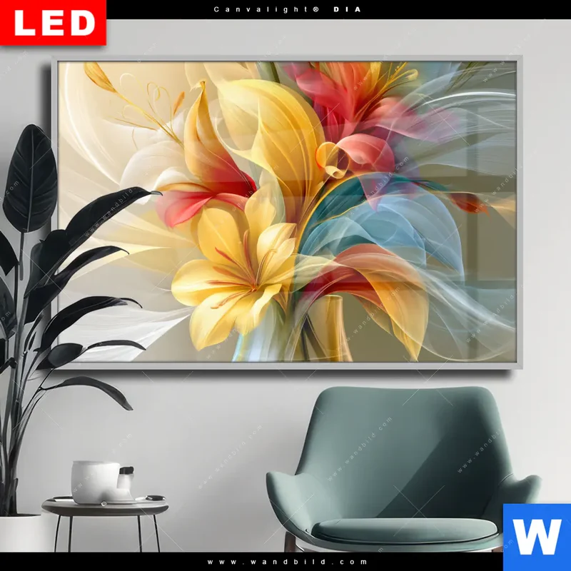 Wechselmotiv Acrylglas Canvalight® DIA | Leuchtende Lilienträume | Querformat