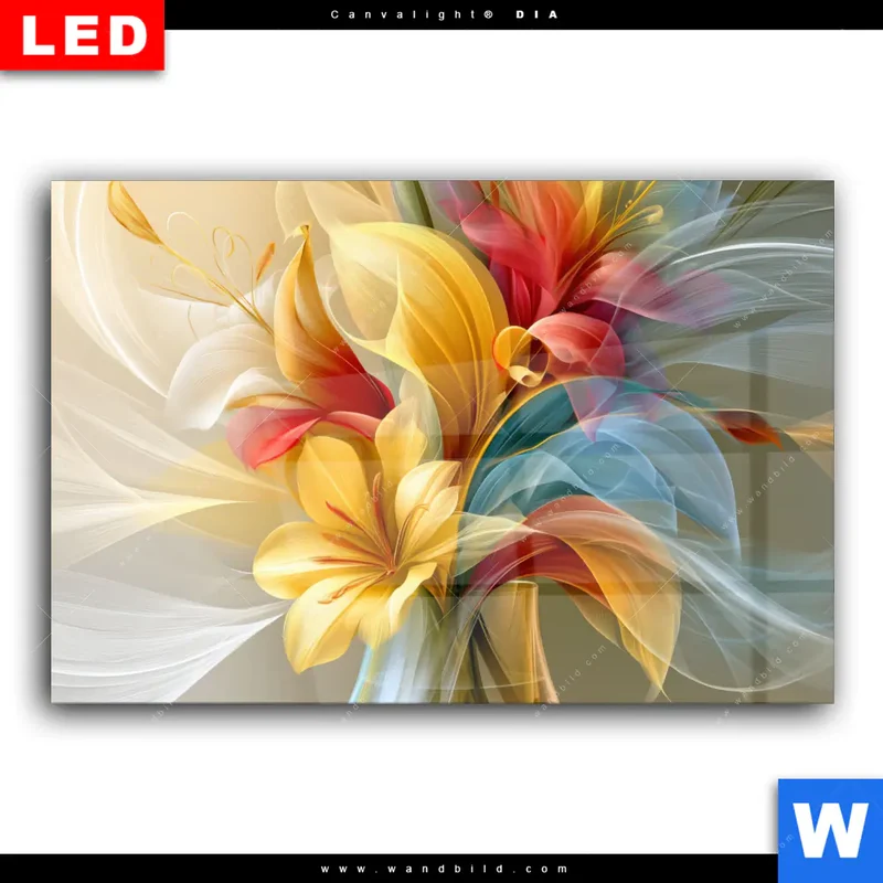 Wechselmotiv Acrylglas Canvalight® DIA | Leuchtende Lilienträume | Querformat