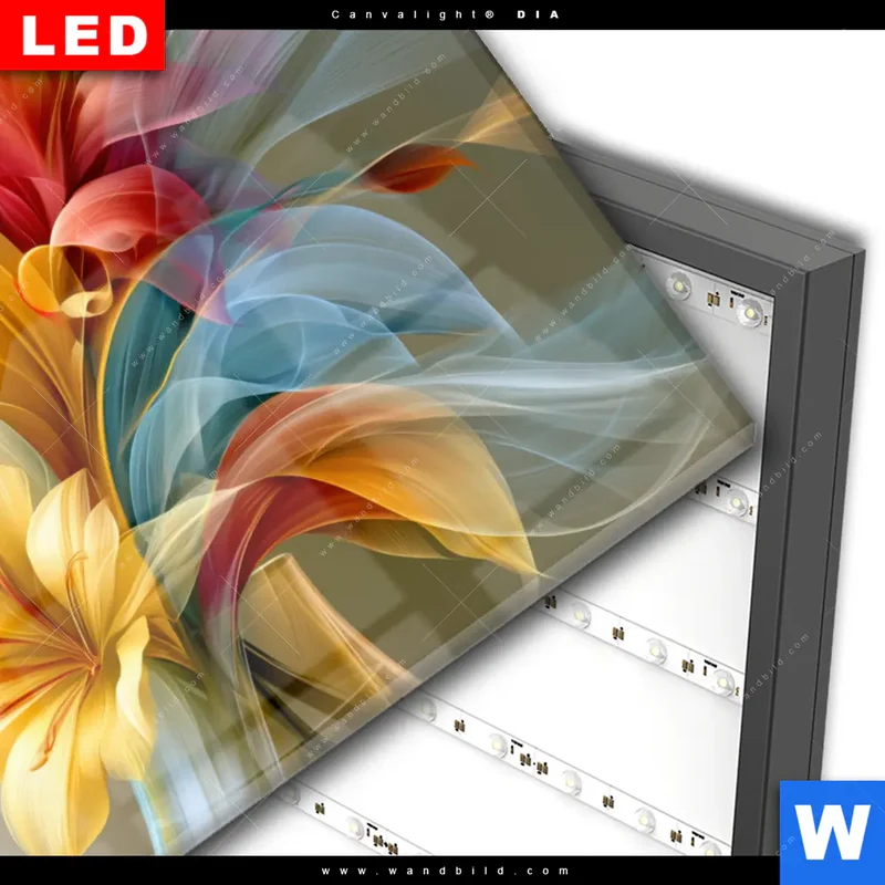 Wechselmotiv Acrylglas Canvalight® DIA | Leuchtende Lilienträume | Querformat