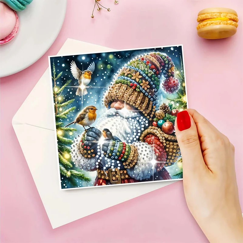 5D Diamond Painting Grußkarten – Winterwichtel & Waldfreunde