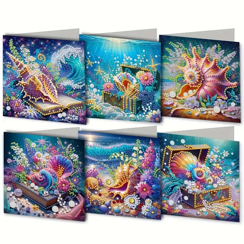 5D Diamond Painting Grußkarten – Ozeanische Schatzwelt