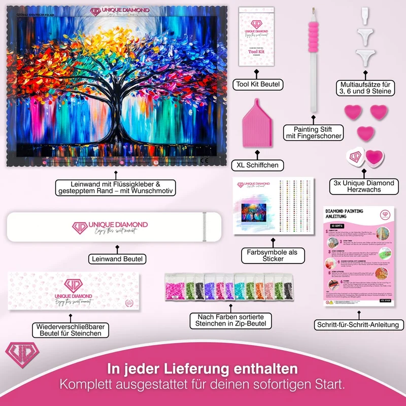 5D Diamond Painting – Farbenbaum des Lebens