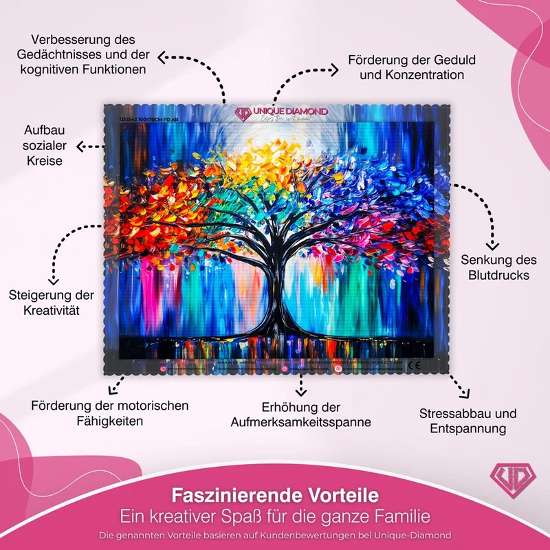 5D Diamond Painting – Farbenbaum des Lebens