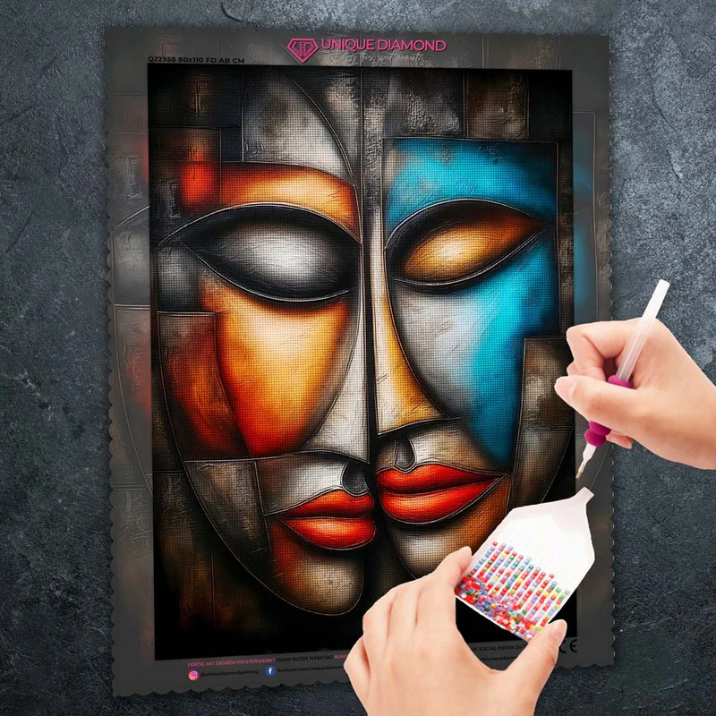 5D Diamond Painting – Abstrakte Liebe in Farben