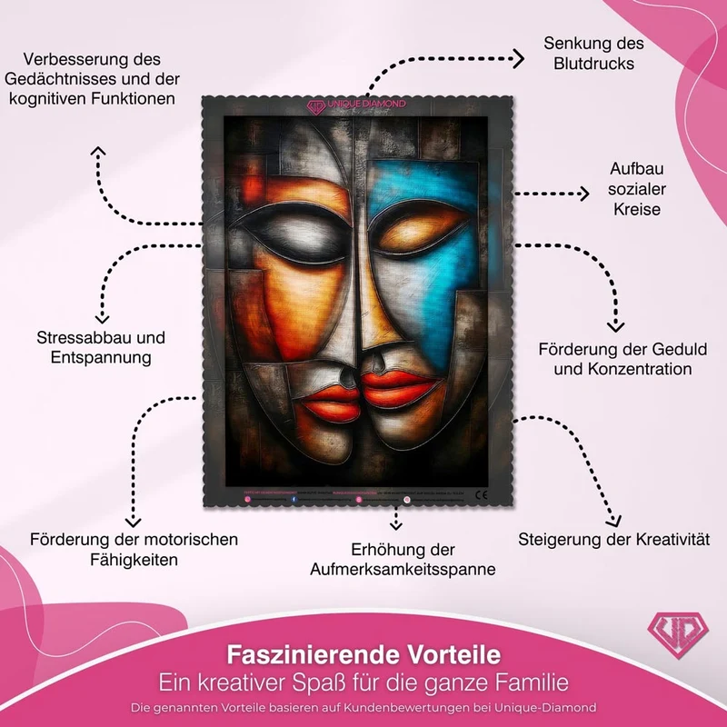 5D Diamond Painting – Abstrakte Liebe in Farben