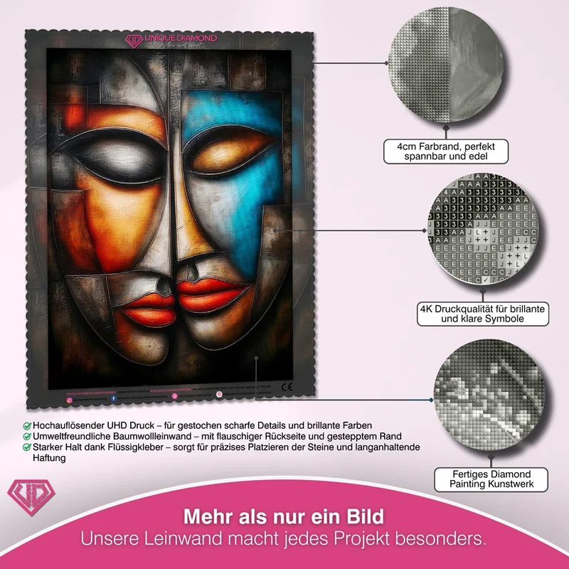 5D Diamond Painting – Abstrakte Liebe in Farben