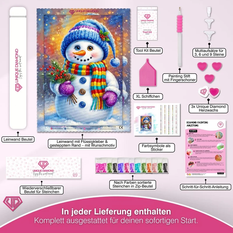 5D Diamond Painting – Bunte Grüße von Frosty