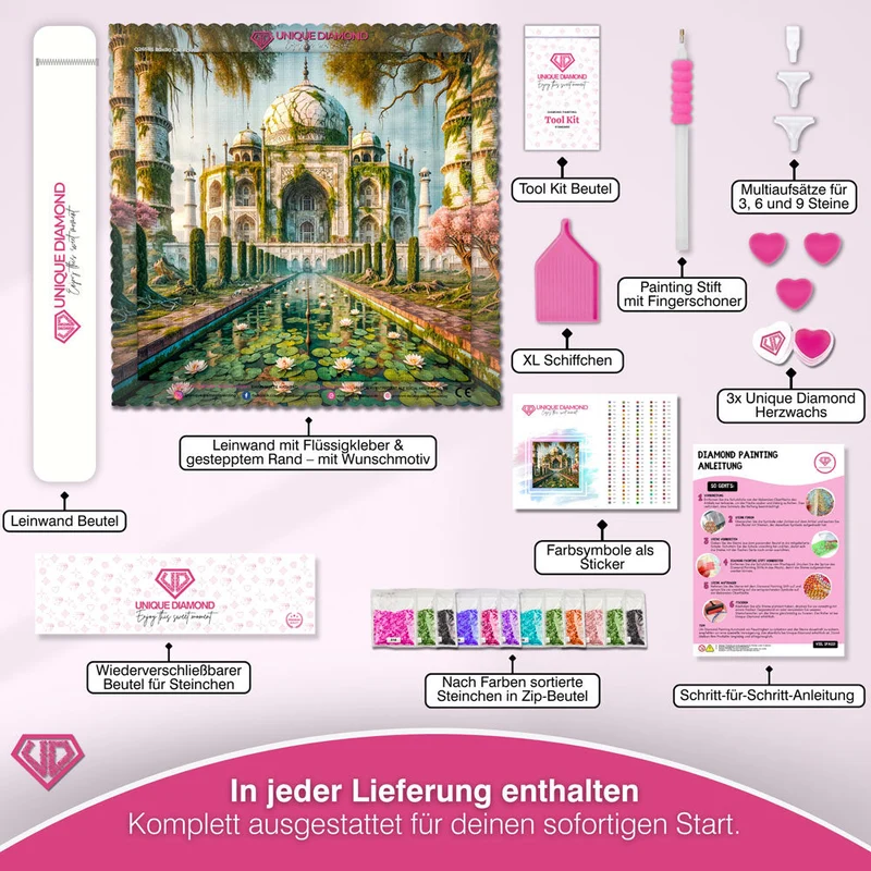 5D Diamond Painting – Tempel der Vergessenen Blüte