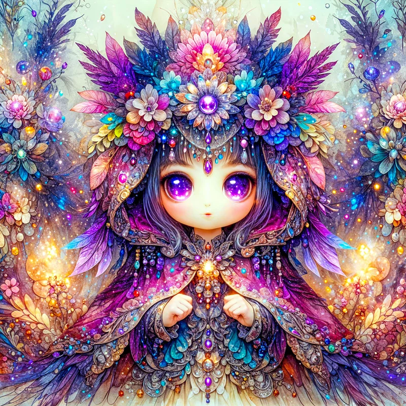 5D Diamond Painting – Galaxia, Hüterin der Juwelenblüten