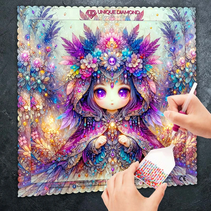 5D Diamond Painting – Galaxia, Hüterin der Juwelenblüten