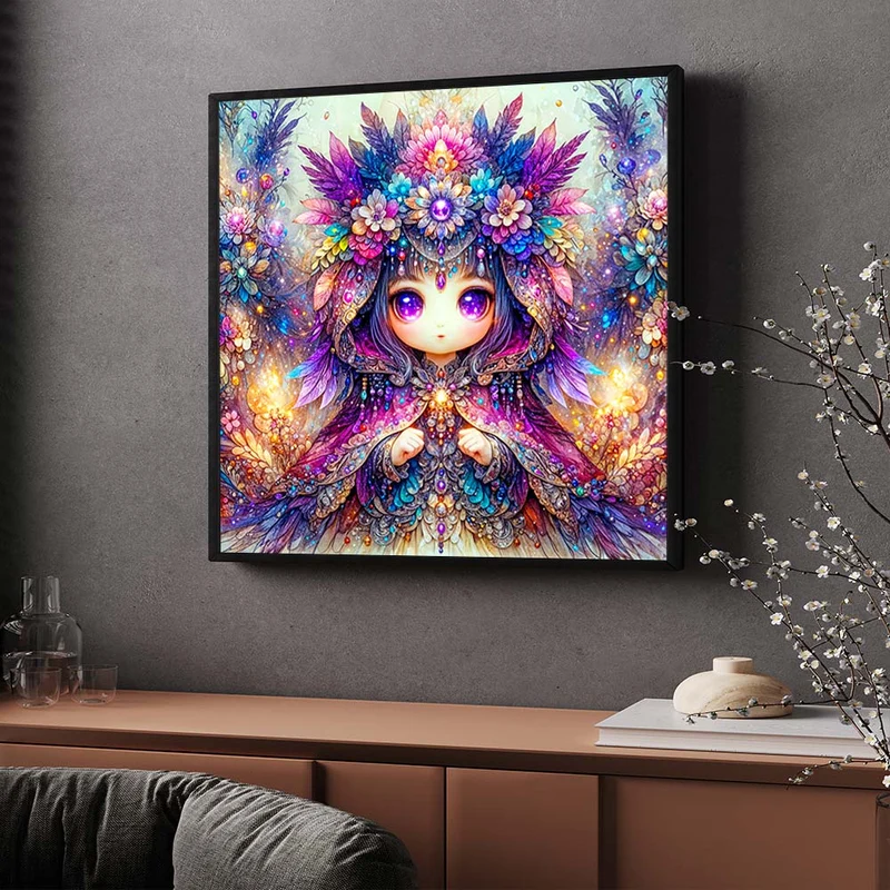 5D Diamond Painting – Galaxia, Hüterin der Juwelenblüten