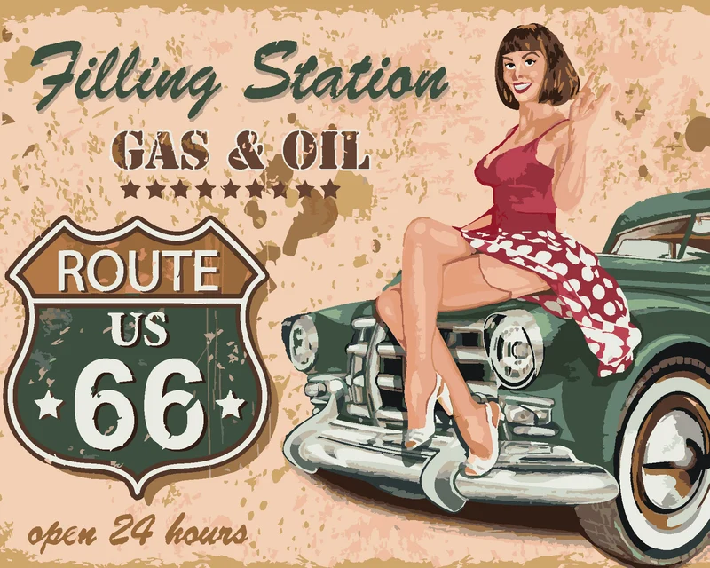 Diamond painting - ROUTE 66
