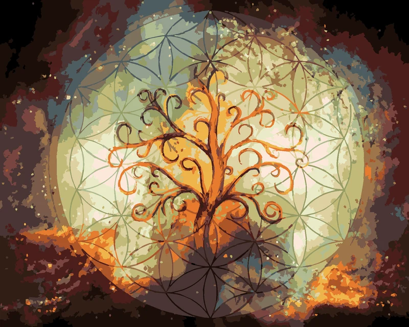 Diamond painting - BAUM DES LEBENS AUF WELTRAUM-HINTERGRUND