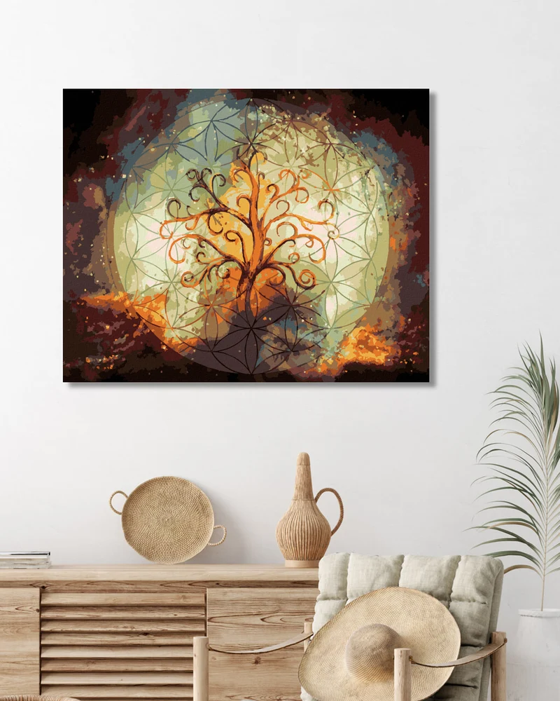Diamond painting - BAUM DES LEBENS AUF WELTRAUM-HINTERGRUND
