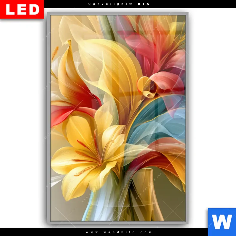 Leuchtbild Acrylglas Canvalight® DIA | Leuchtende Lilienträume | Hochformat
