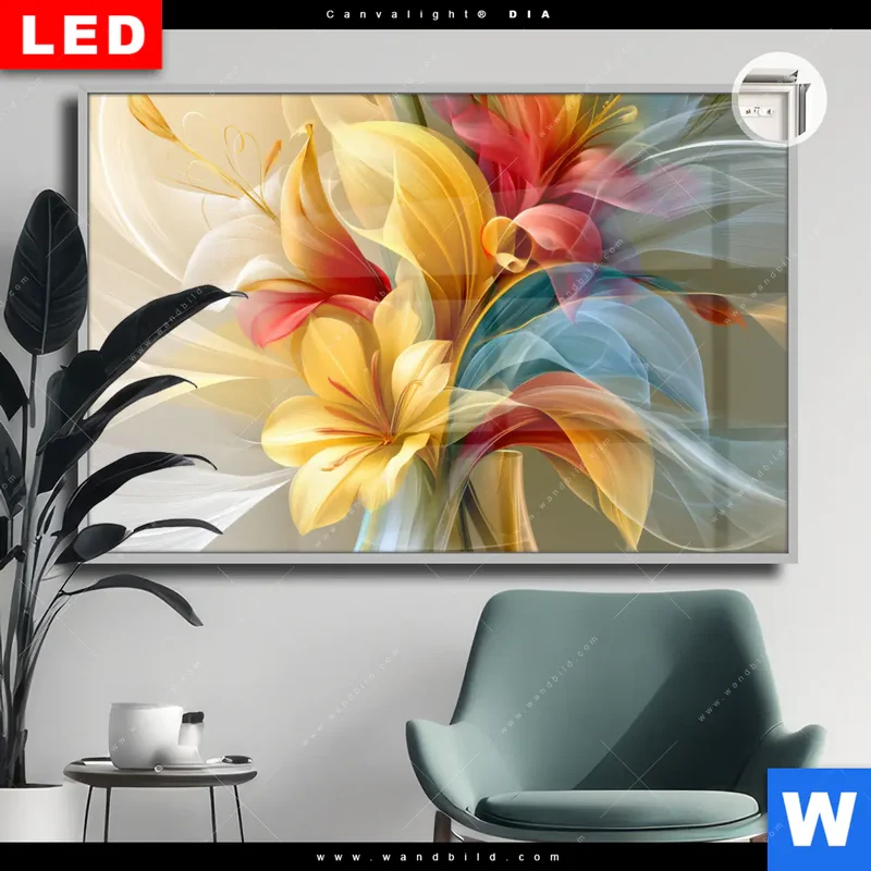 Leuchtbild Acrylglas Canvalight® DIA | Leuchtende Lilienträume | Querformat