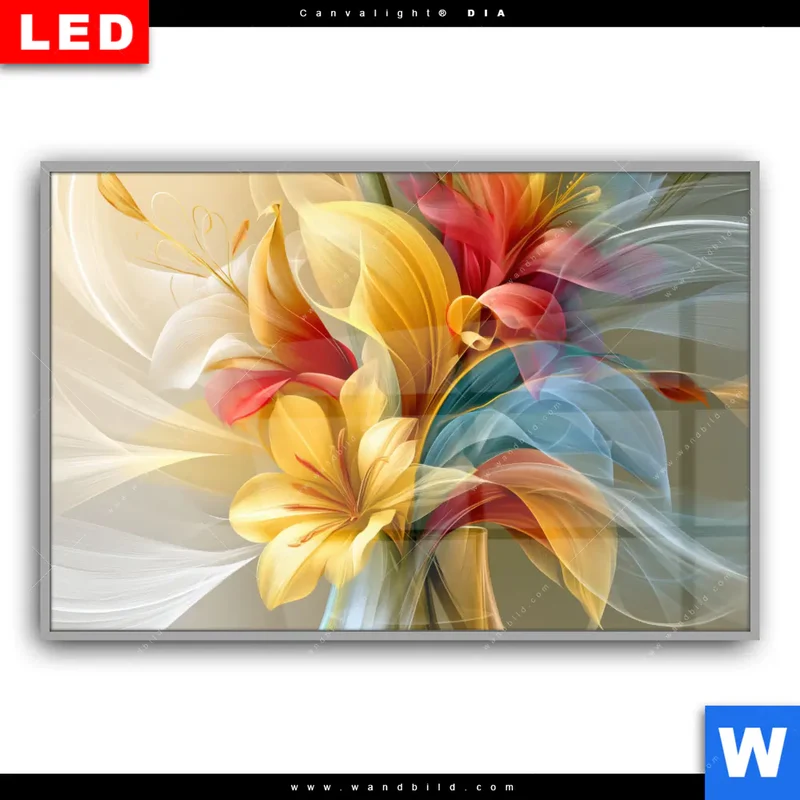 Leuchtbild Acrylglas Canvalight® DIA | Leuchtende Lilienträume | Querformat