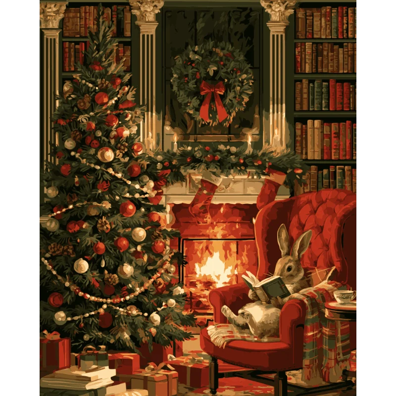 Kaninchen und Weihnachtsbuch