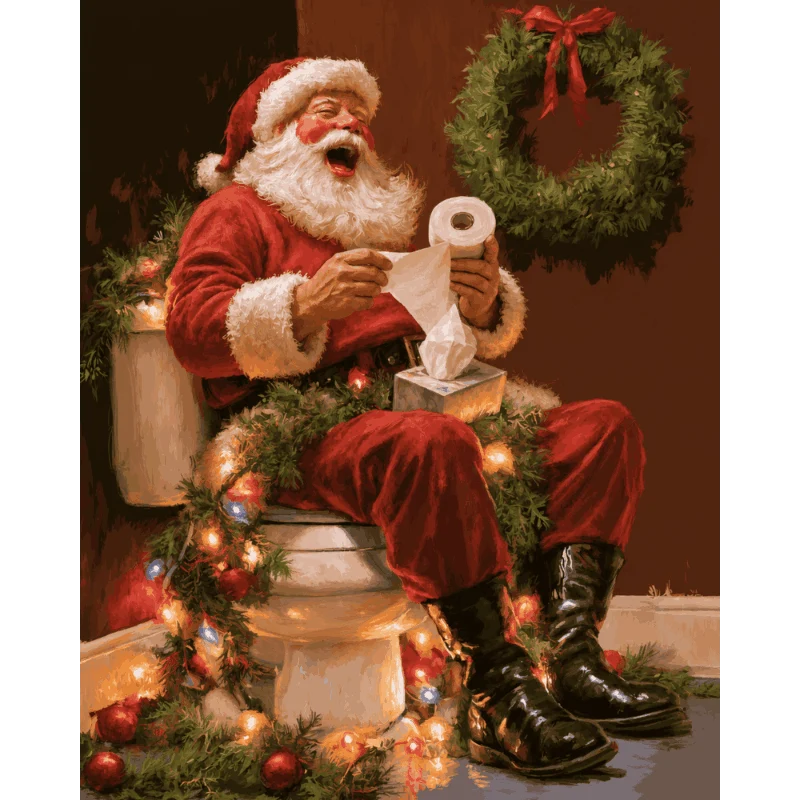 Weihnachtsmann auf der Toilette