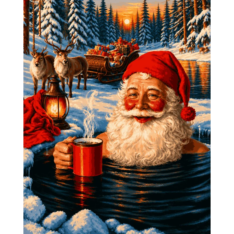 Weihnachtsmann im Whirlpool