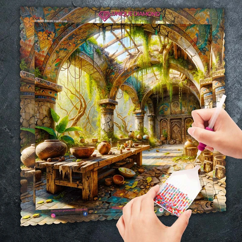 5D Diamond Painting – Der vergessene Tempel der Natur