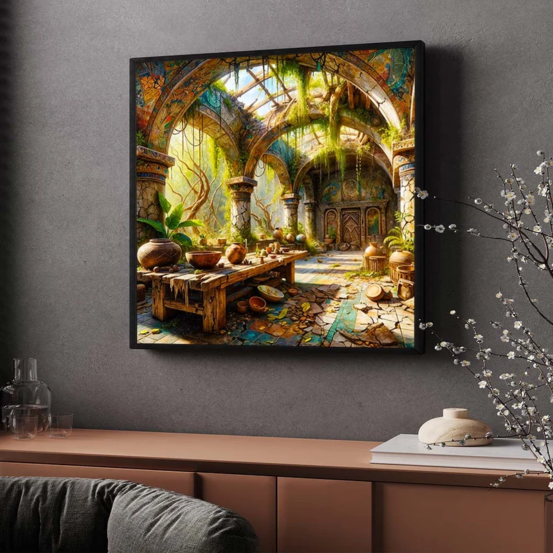 5D Diamond Painting – Der vergessene Tempel der Natur
