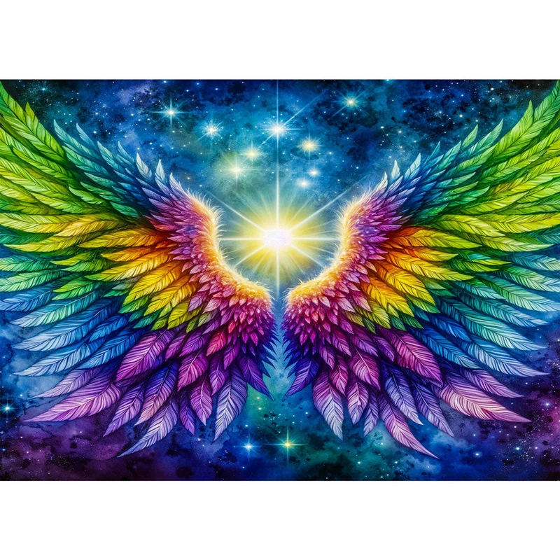 5D Diamond Painting – Regenbogenflügel des Lichts