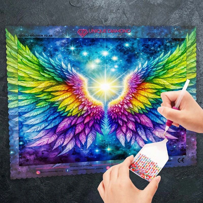 5D Diamond Painting – Regenbogenflügel des Lichts