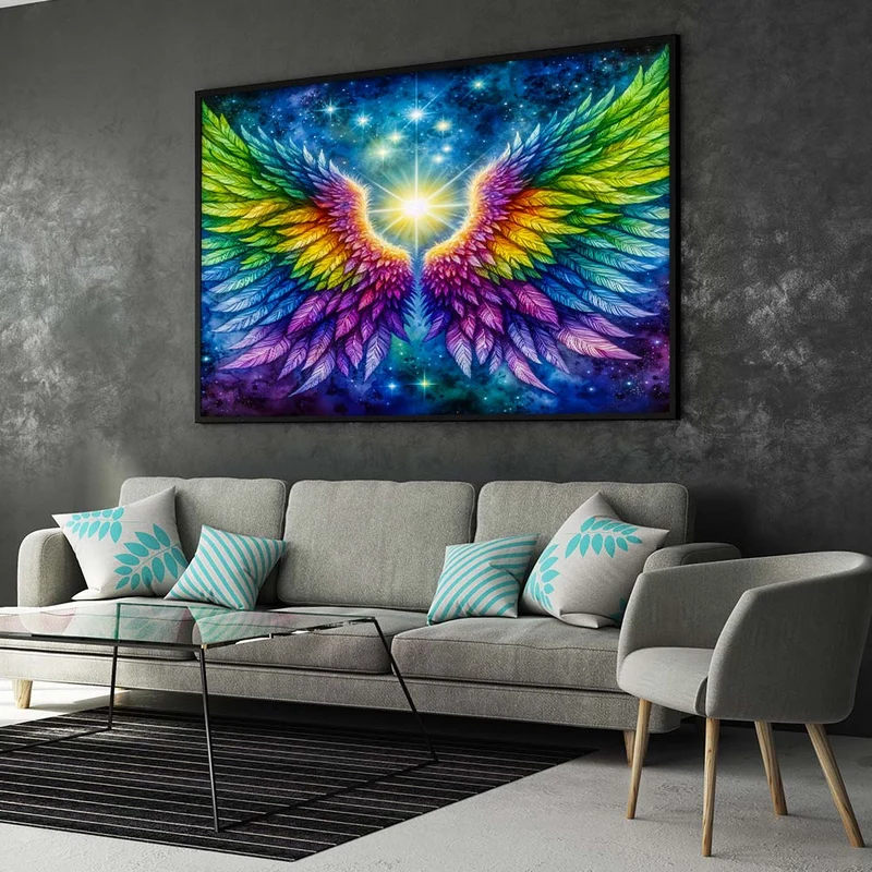 5D Diamond Painting – Regenbogenflügel des Lichts