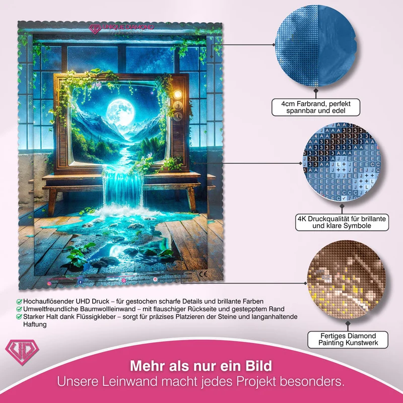 5D Diamond Painting – Das Fenster zur Mondlandschaft