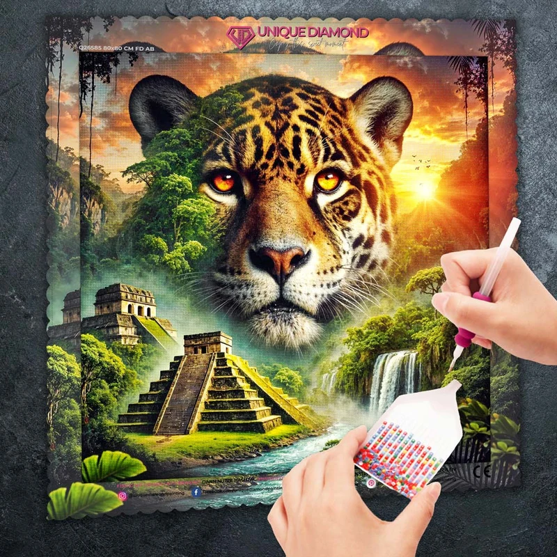 5D Diamond Painting – Der Wächter der Maya-Ruinen