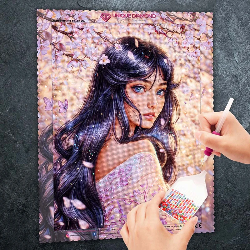 5D Diamond Painting – Hanamiza: Die Blütenseele