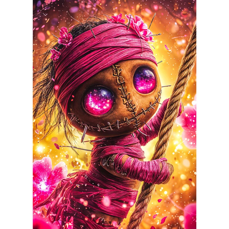 5D Diamond Painting – Violettauge Vimi auf Abenteuerreise