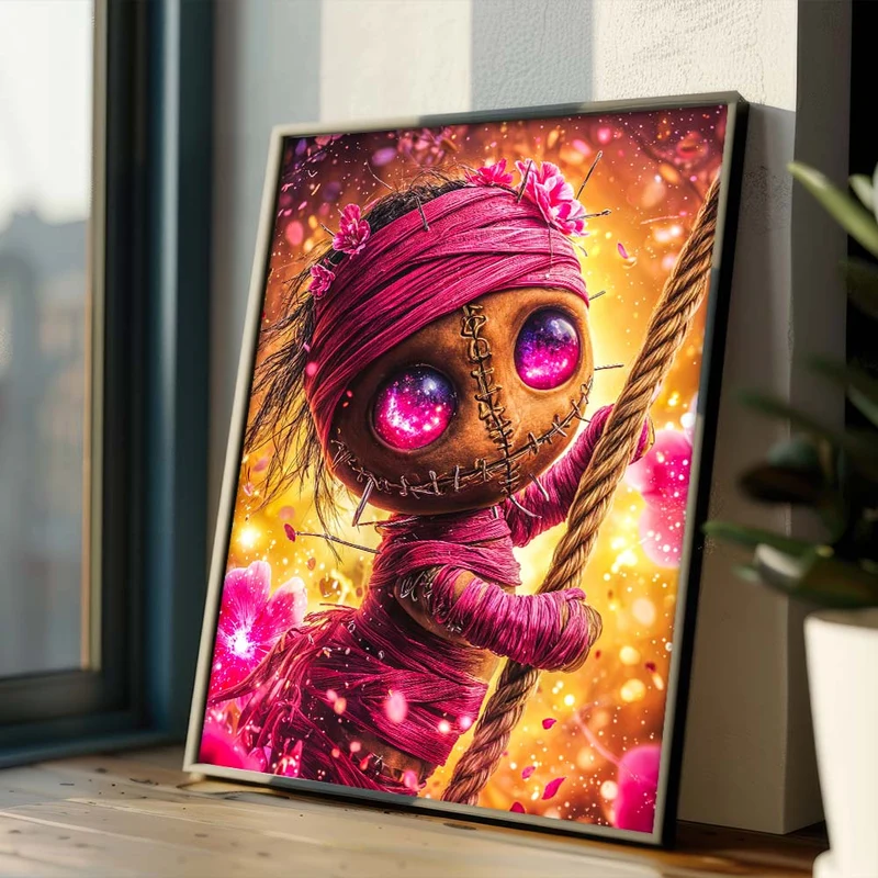 5D Diamond Painting – Violettauge Vimi auf Abenteuerreise