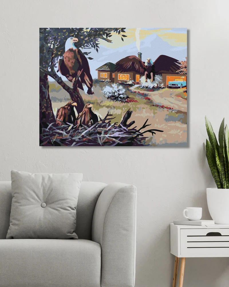 Diamond painting - ADLERNEST IN DER NÄHE DES HAUSES (D. RUSTY RUST)